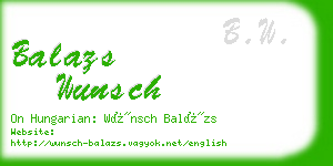 balazs wunsch business card